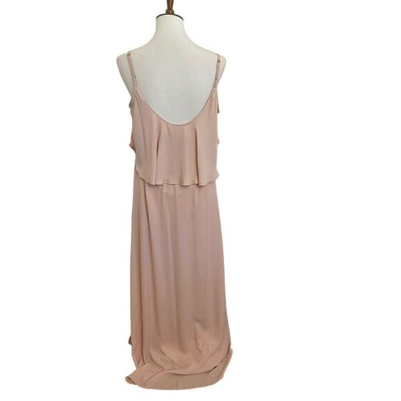Show Me Your Mumu Caitlin Ruffle Maxi Dress Light Pink Blush Medium - Picture 3 of 10